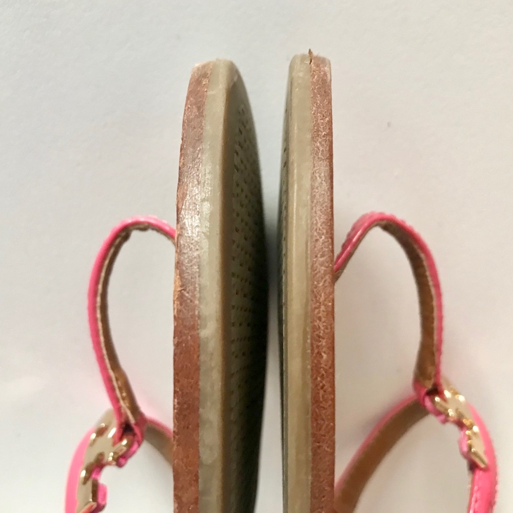 Tory Burch T Logo Flats Thongs Sandals Pink - Picture 6 of 8